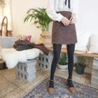 Wool Blend Tweed Miniskirt