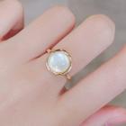 Bead Ring Ly2686 - White & Gold - One Size