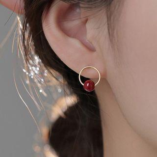 Bead Sterling Silver Earring 1 Pair - Gold - One Size