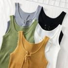 Lightweight Lace-up Knit Tank Top