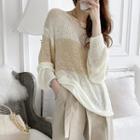 Two-tone Light Knit Top