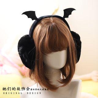 Foldable Bat Wings Earmuffs Black - One Size