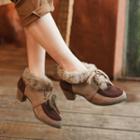 Faux-fur Trim Ankle Boots