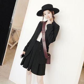Pocketed Blazer / High Waist A-line Skirt / Wide-leg Dress Pants