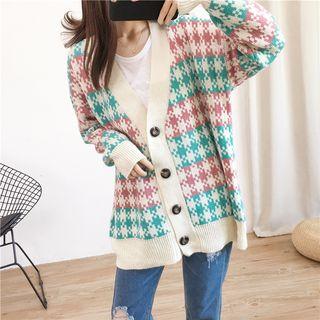 Loose-fit Knit Cardigan White - One Size