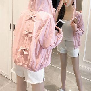 Bow Detail Hooded Light Jacket