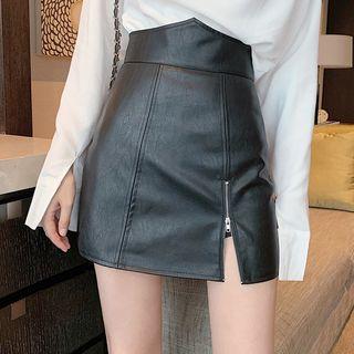 Zipper High-waist Skirt