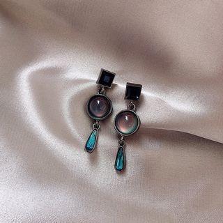 Alloy Faux Crystal Drop Earring 1 Pair - Black - One Size