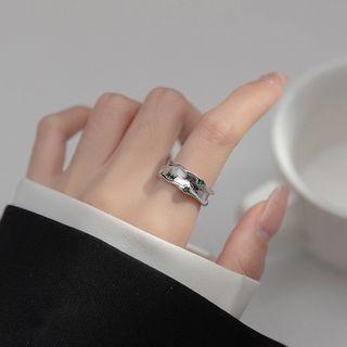 Ruffle Alloy Open Ring Silver - One Size