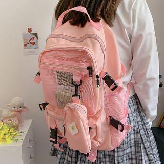 Paneled Buckled Backpack