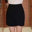 Scallop-trim Wrap-front Mini Skirt