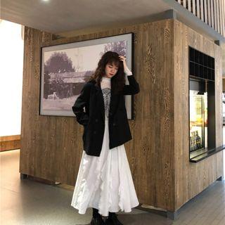 Double Breasted Blazer / Midi A-line Skirt