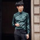 Long-sleeve Wet-look Shirt