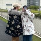 Couple Matching Butterfly Print Hooded Zip Jacket
