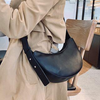 Faux Leather Crossbody Bag 1027 - Black - One Size