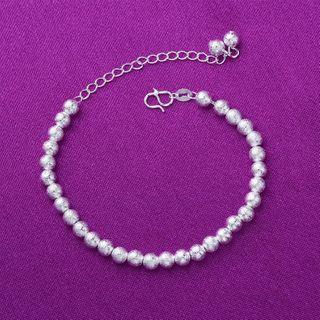Brushed 925 Sterling Silver Bead Bracelet Bracelet - Matte Beads - Silver - One Size