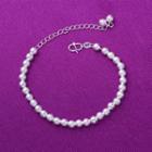 Brushed 925 Sterling Silver Bead Bracelet Bracelet - Matte Beads - Silver - One Size
