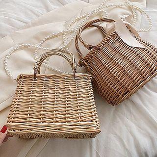 Faux Pearl Straw Crossbody Bag (various Designs)