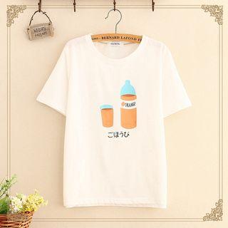 Orange Juice Print Short-sleeve T-shirt