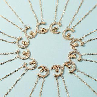 Zodiac Moon Pendant Alloy Necklace (various Designs)