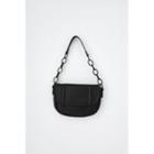 Flap Chain Shoulder Bag With Strap Black - One Size
