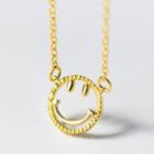 925 Sterling Silver Smiley Pendant Necklace S925 Silver - Necklace - Gold - One Size