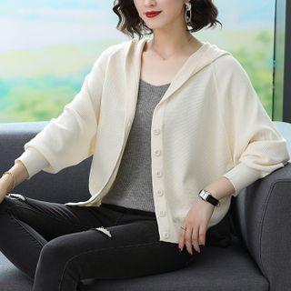 Hooded Button-up Cardigan
