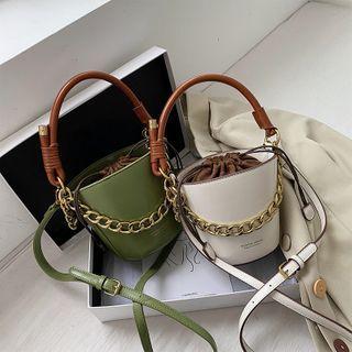 Top Handle Chain Bucket Bag