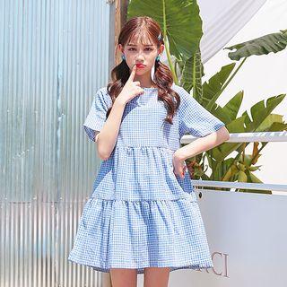 Tiered Gingham Minidress