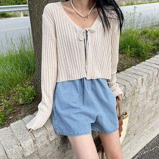 Tie-front Crop Cardigan