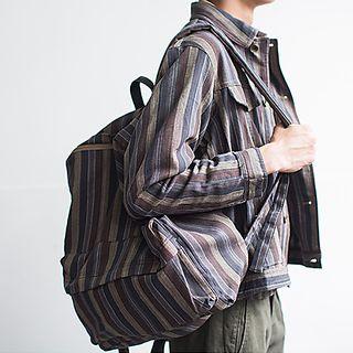 Striped Zip Backpack