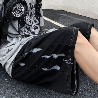 Print Wide-leg Sweatshorts