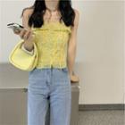 Floral Camisole Tube Top Yellow - One Size