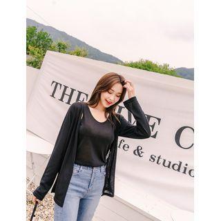Set: Linen Cardigan + Sleeveless Top