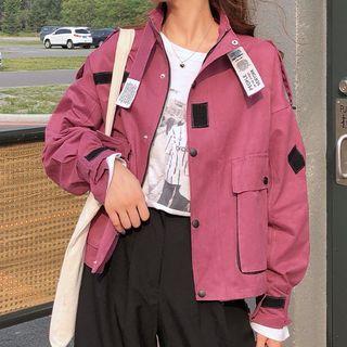 Stand-collar Loose-fit Cropped Jacket