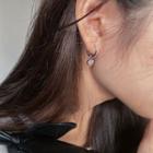 Heart Rhinestone Asymmetrical Sterling Silver Dangle Earring 1 Pair - Silver & Pink - One Size