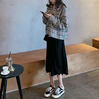 Set: Pattern Coat + Midi Dress