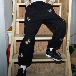 High-waist Butterfly Embroidered Sweatpants