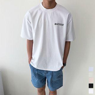 Letter-printed Illustration T-shirt