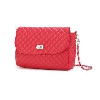 Twist-lock Quilted Cross Bag Red - One Size