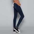 Fray-hem Stitched Skinny -5kg Jeans