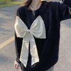 Bow Accent Sweater Gray - One Size