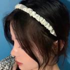 Shirred Satin Headband Headband - Beige - One Size
