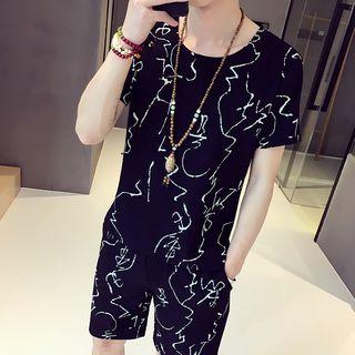 Set: Patterned Short Sleeve T-shirt + Patterned Shorts