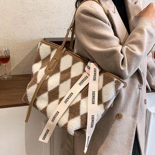 Argyle Fleece Shoulder Bag