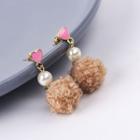 Furry Ball Dangle Earring 1 Pair - As Shown In Figure - One Size