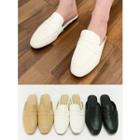 Square-toe Backless Penny Loafers
