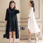 Buttoned Light Long Jacket