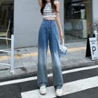 High Waist Gradient Wide Leg Jeans (various Designs)