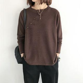 Frog-buttoned Knit Top